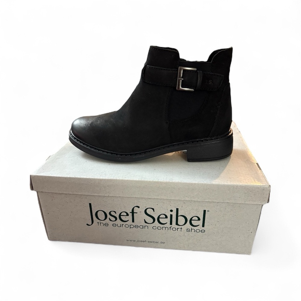 Josef Seibel Women's Black Leather Ankle Boots 37/US 6.5 NIB